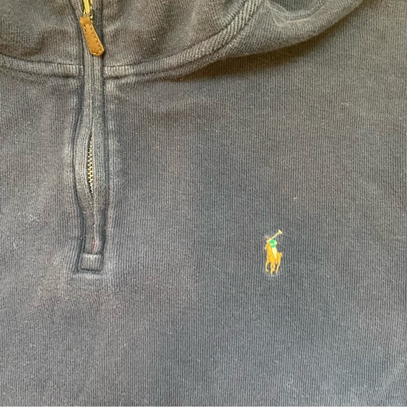 Polo Ralph Lauren Men's Estate Rib 1/4 Zip Pullover Sweater Size X-Large Navy - Picture 3 of 5